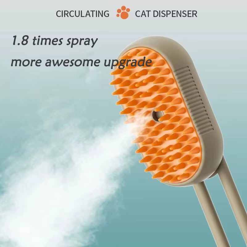 3 in 1 Cat Dog Pet Spray Massage Brush One Button Steam Spray Folding Rotatable Grooming Tool Hair Bath Hair Removal Brush Comb